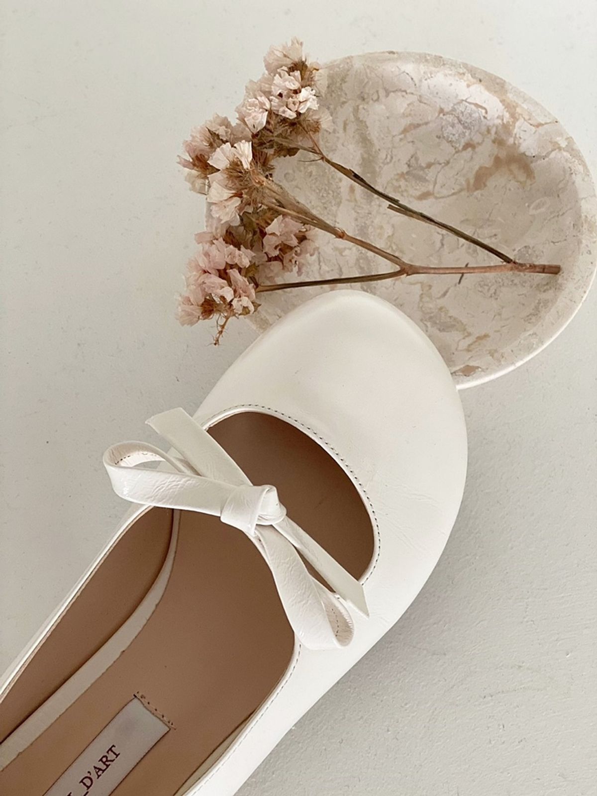 쥬다르(JEU DART) bonjour ribbon flat ivory