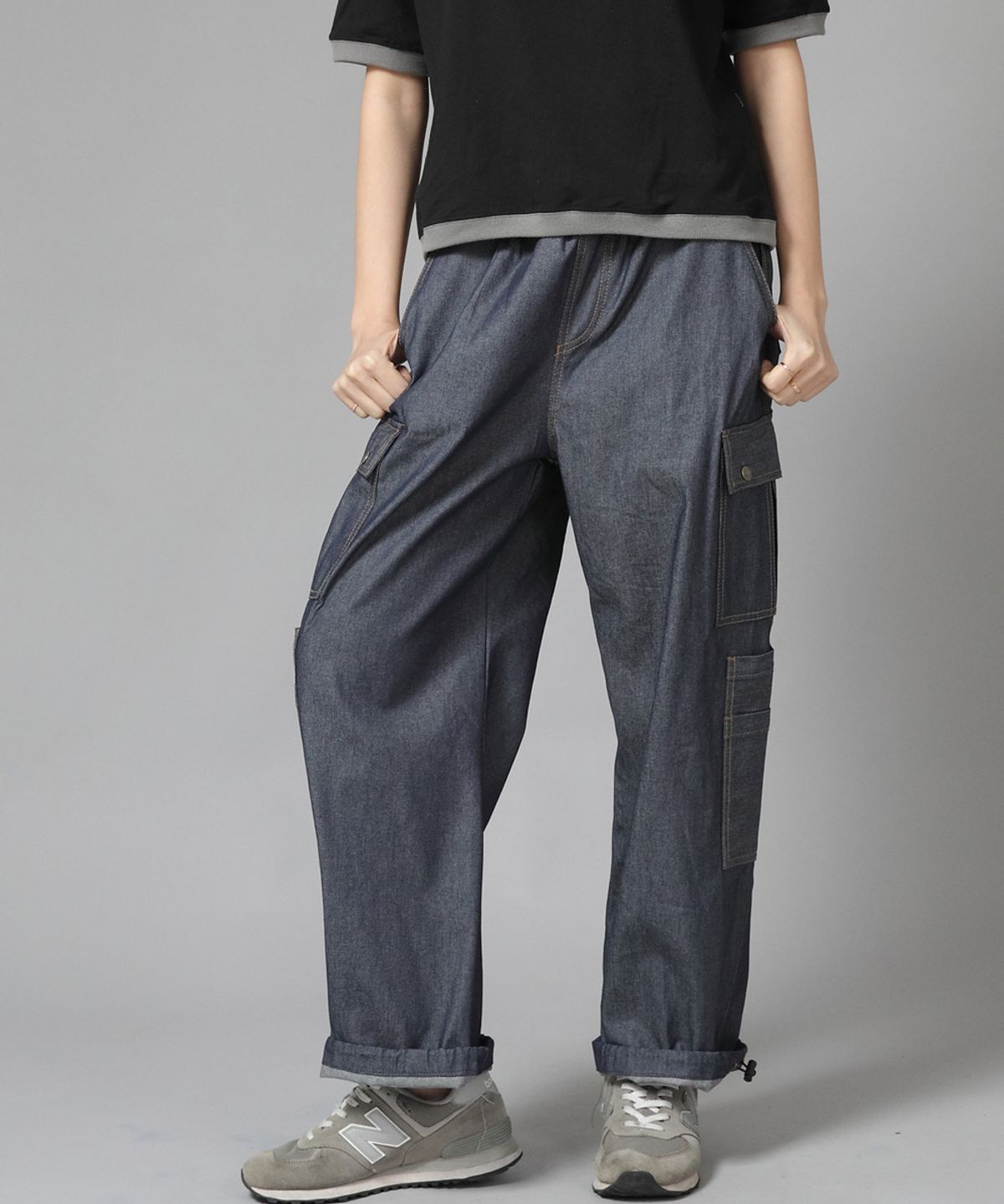세인트크루(SAINTCREW) 더블카고 스트링 조거팬츠 DCJ-338 데님 라이트인디고