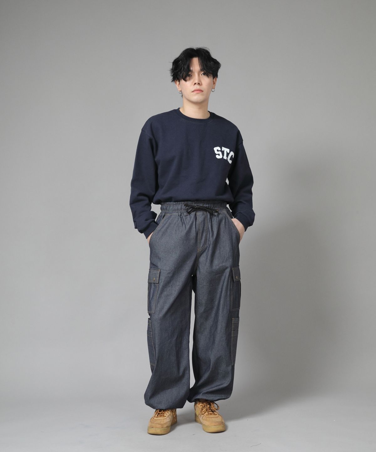 세인트크루(SAINTCREW) 더블카고 스트링 조거팬츠 DCJ-338 데님 라이트인디고