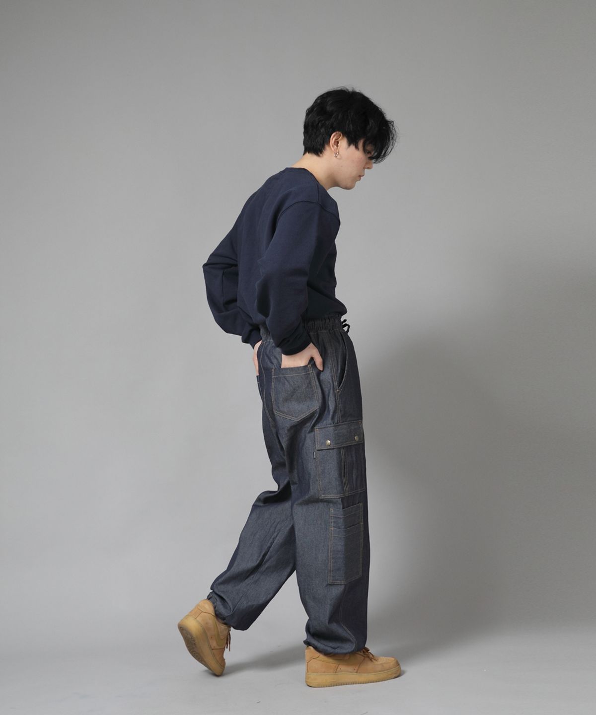 세인트크루(SAINTCREW) 더블카고 스트링 조거팬츠 DCJ-338 데님 라이트인디고