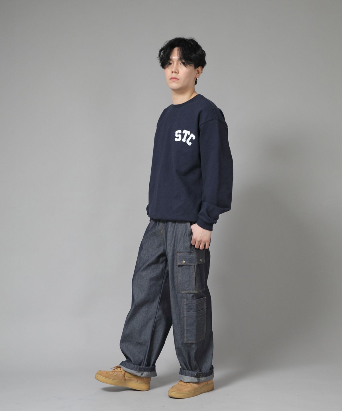세인트크루(SAINTCREW) 더블카고 스트링 조거팬츠 DCJ-338 데님 라이트인디고