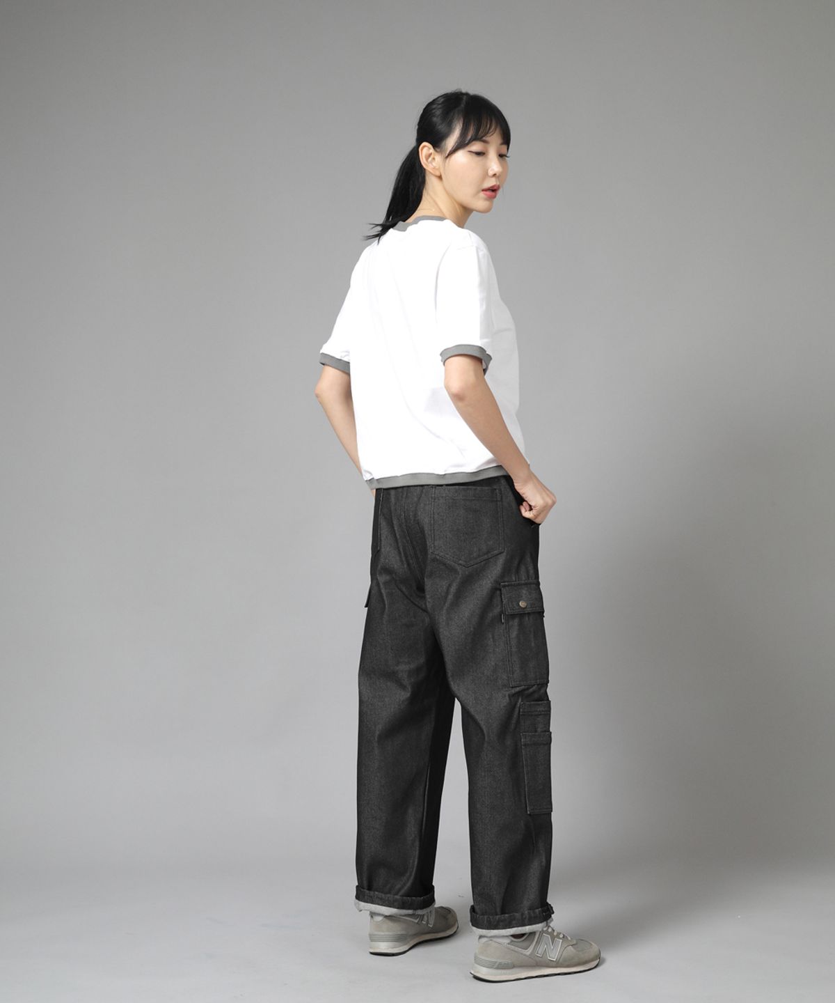 세인트크루(SAINTCREW) 더블카고 스트링 조거팬츠 DCJ-338 데님 블랙 BKS