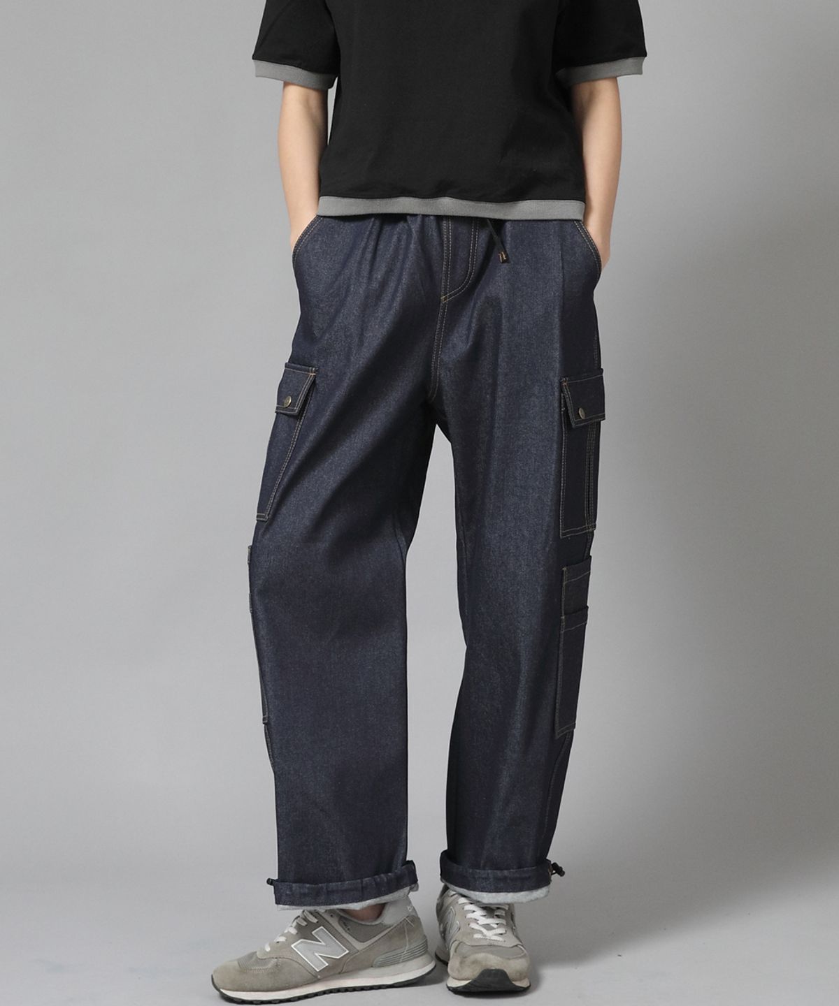 세인트크루(SAINTCREW) 더블카고 스트링 조거팬츠 DCJ-338 데님 인디고