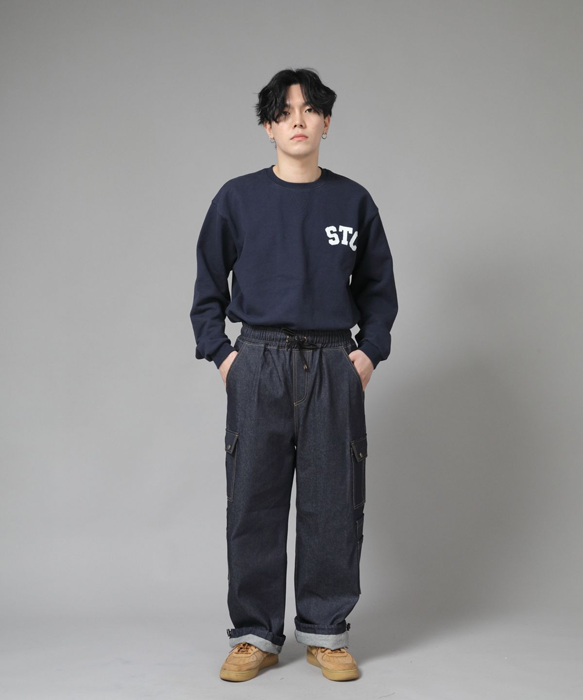 세인트크루(SAINTCREW) 더블카고 스트링 조거팬츠 DCJ-338 데님 인디고