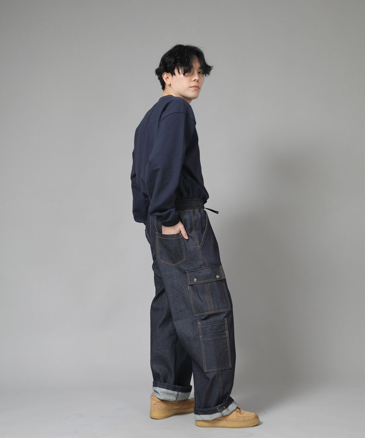 세인트크루(SAINTCREW) 더블카고 스트링 조거팬츠 DCJ-338 데님 인디고