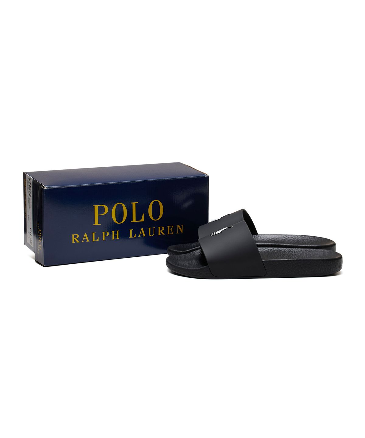 폴로 랄프 로렌(POLO RALPH LAUREN) 시그니처 포니 슬라이드 - 블랙