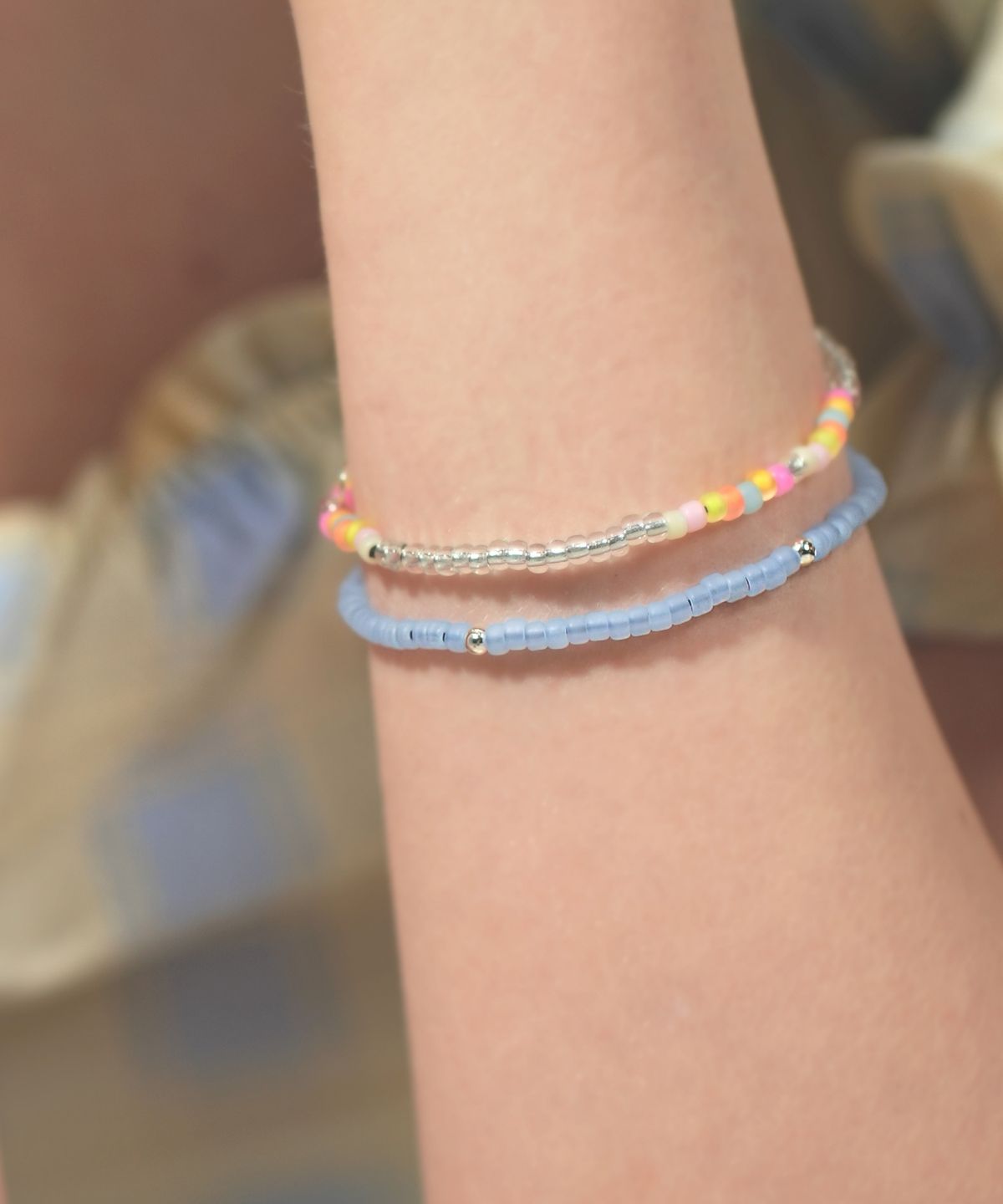 봉보(BONBEAU) Pinco soft color beads Bracelet 젤리 소프트 컬러 레이어드 비즈 팔찌
