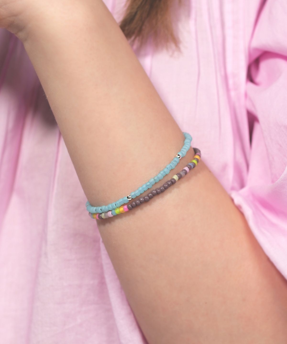 봉보(BONBEAU) Pinco soft color beads Bracelet 젤리 소프트 컬러 레이어드 비즈 팔찌