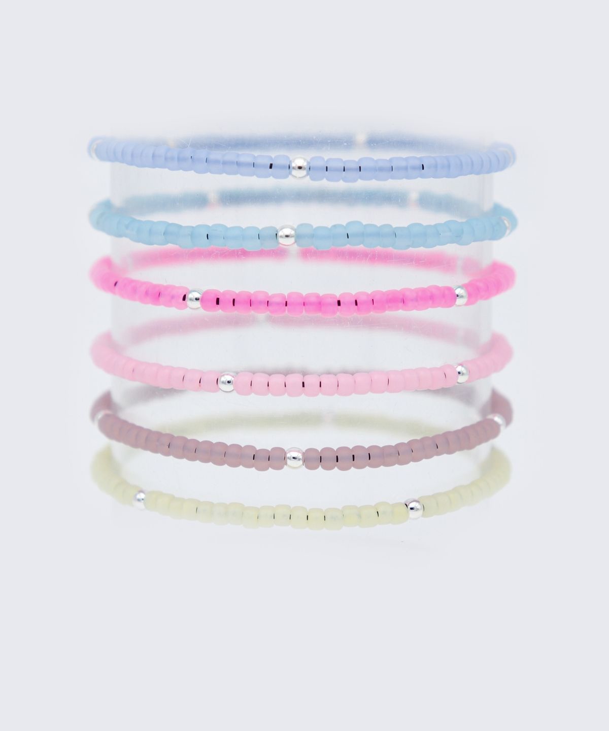 봉보(BONBEAU) Pinco soft color beads Bracelet 젤리 소프트 컬러 레이어드 비즈 팔찌