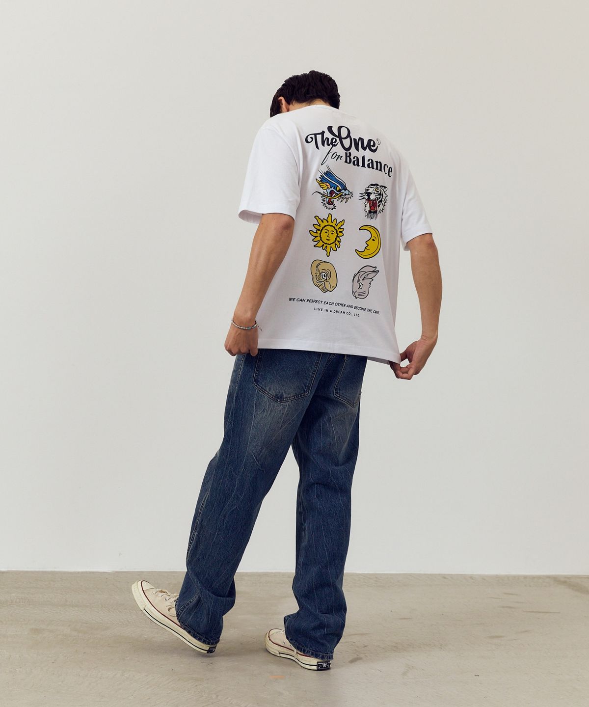 에이카화이트(AECA) MUTUAL SIGN HALF SLEEVE TEE-WHITE