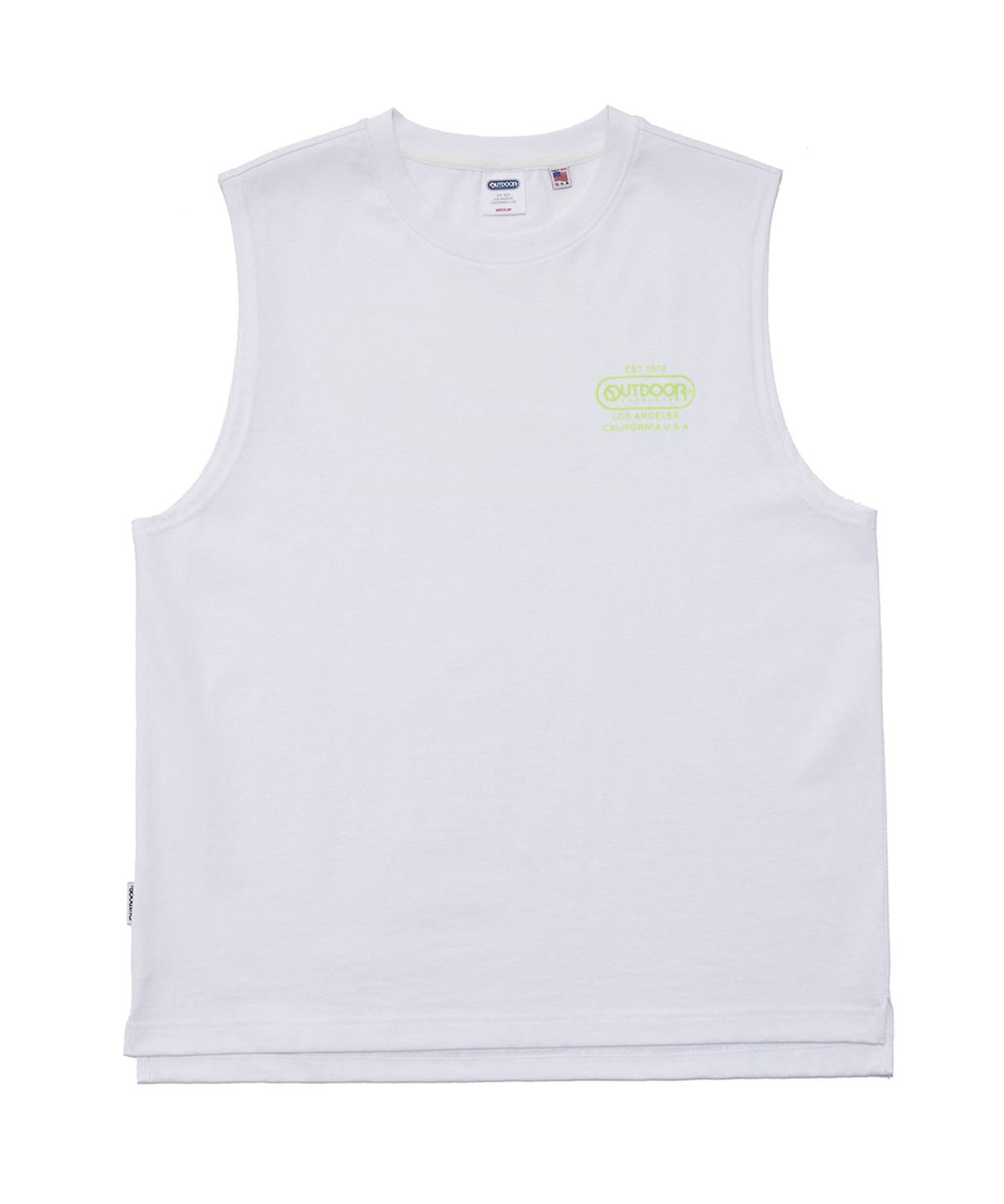 아웃도어 프로덕츠(OUTDOOR PRODUCTS) 네온 로고 슬리브리스 티셔츠 NEON LOGO SLEEVELESS T-SHIRT