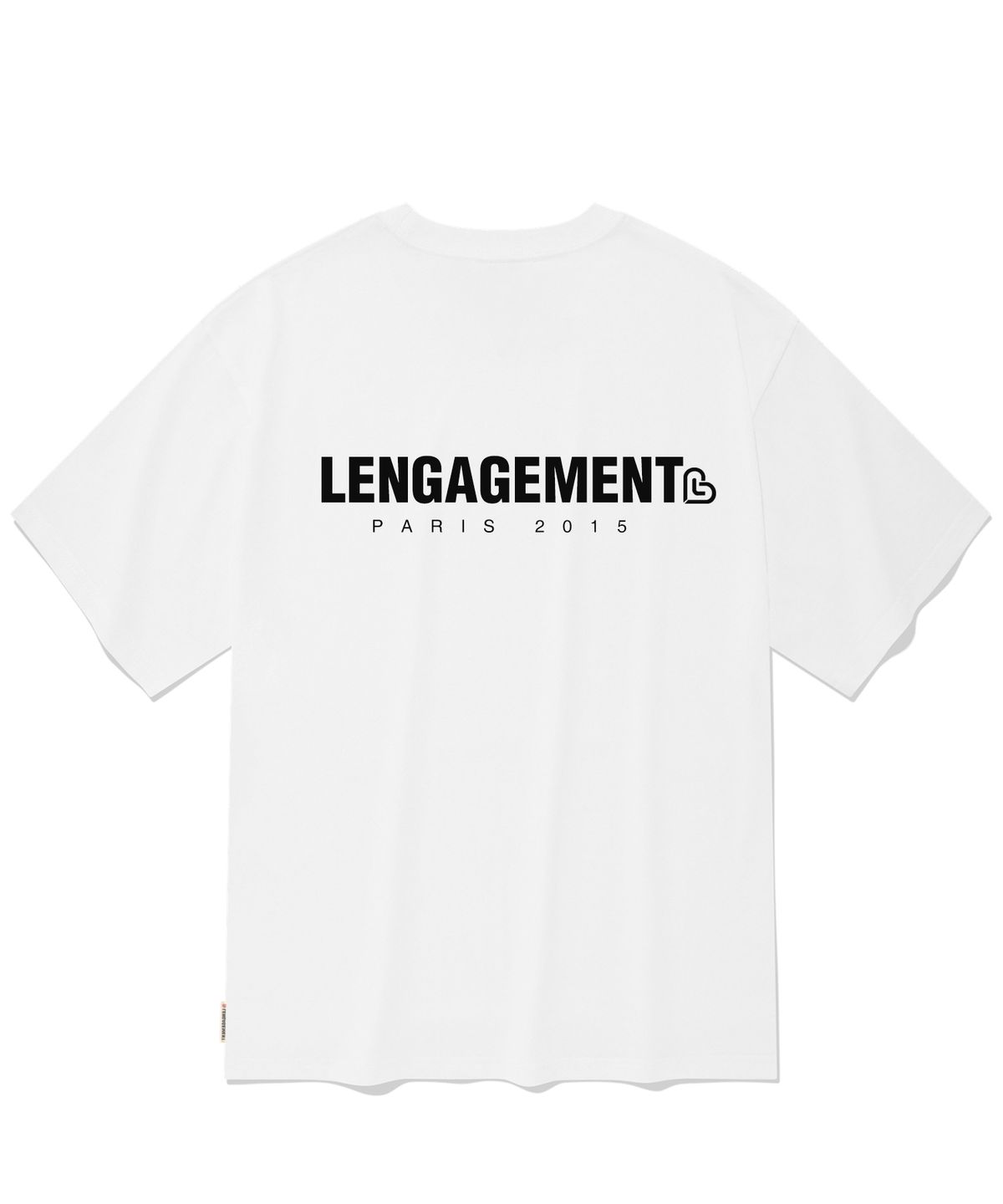 랑가주망(LENGAGEMENT) 오버사이즈  스몰 스토리 로고 반팔티 [화이트]