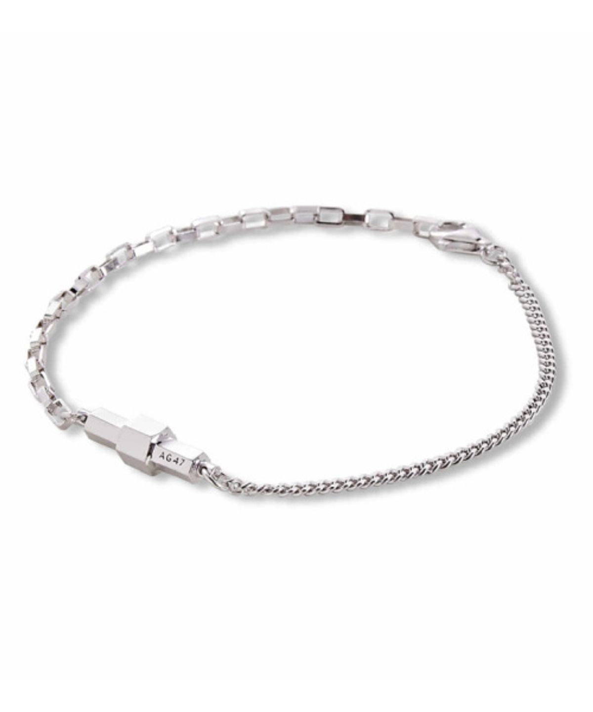 에이지47(AG47) [silver925] stick bracelet hexagon chain mix silver