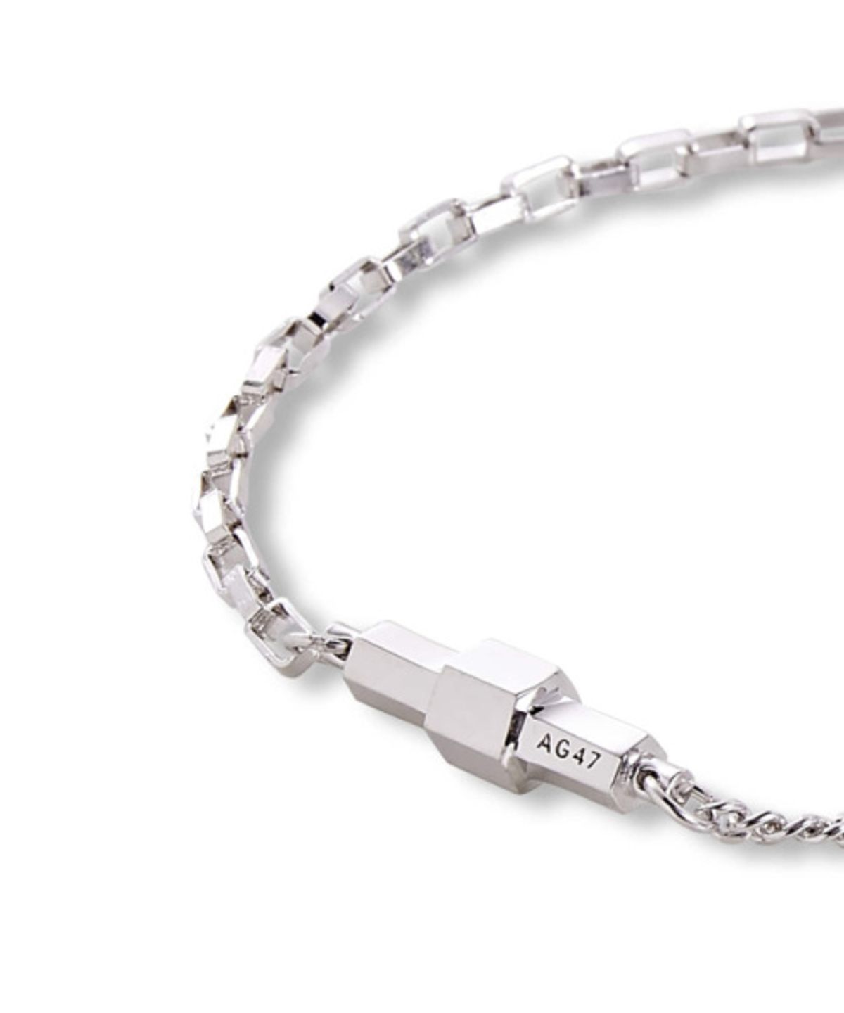 에이지47(AG47) [silver925] stick bracelet hexagon chain mix silver