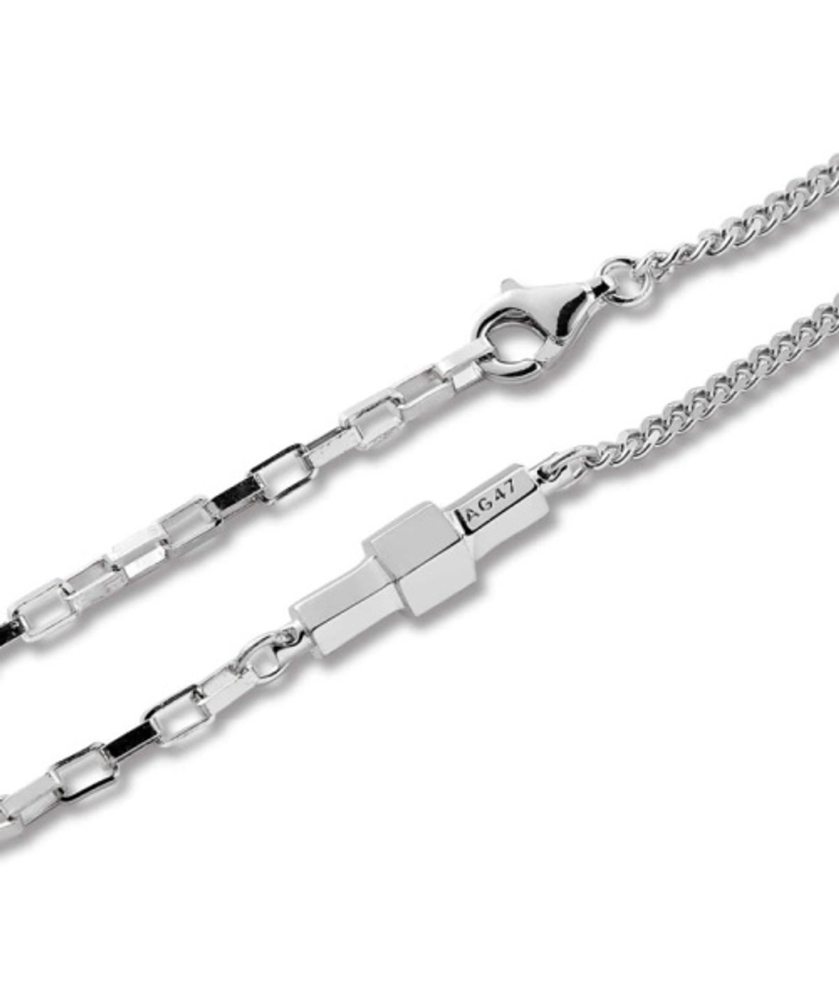 에이지47(AG47) [silver925] stick bracelet hexagon chain mix silver