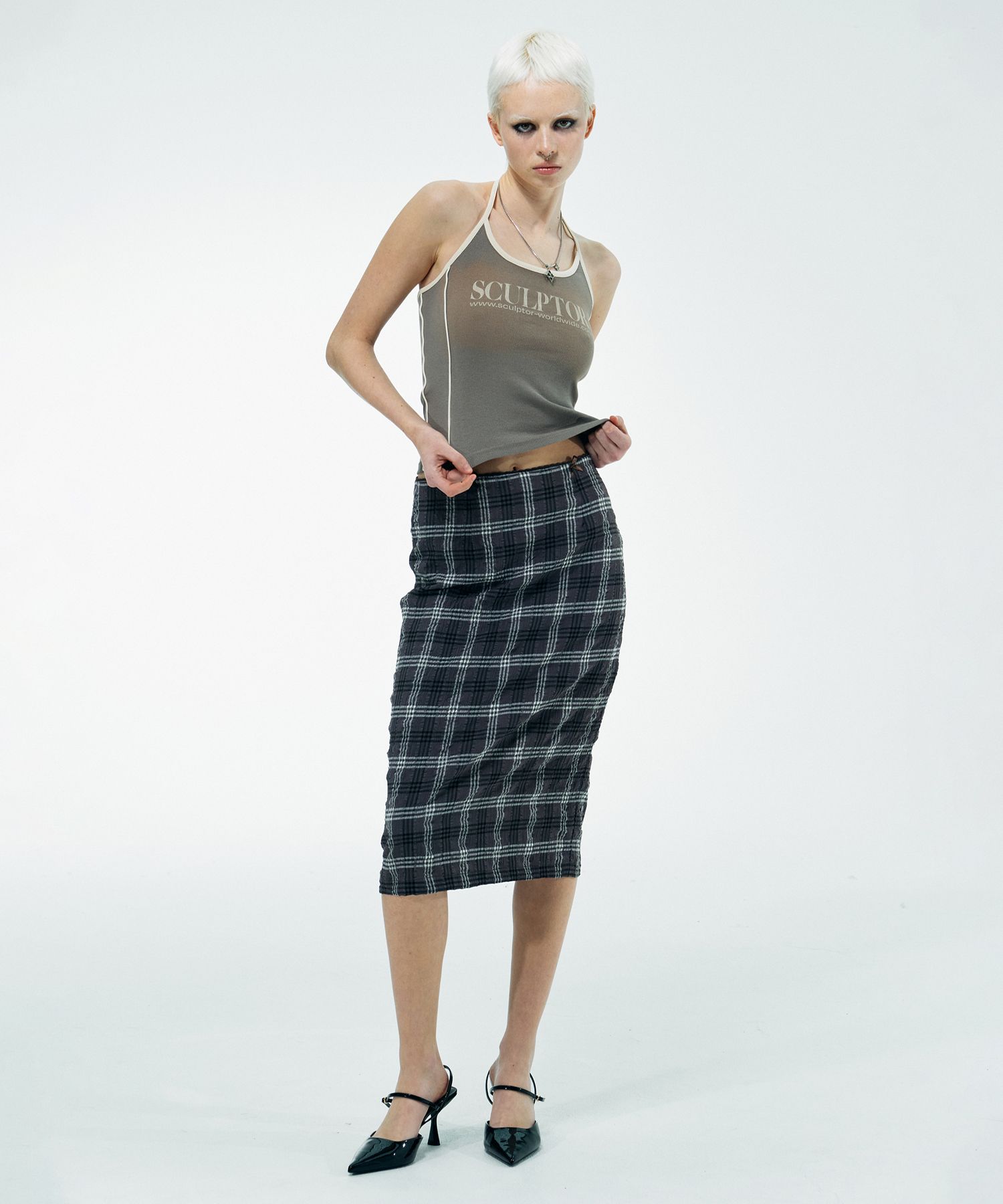 ★SCULPTOR★ Classic Logo Halter Top Mocha SC23S258BR MUSINSA | SCULPTOR Classic Logo Halter Top Mocha