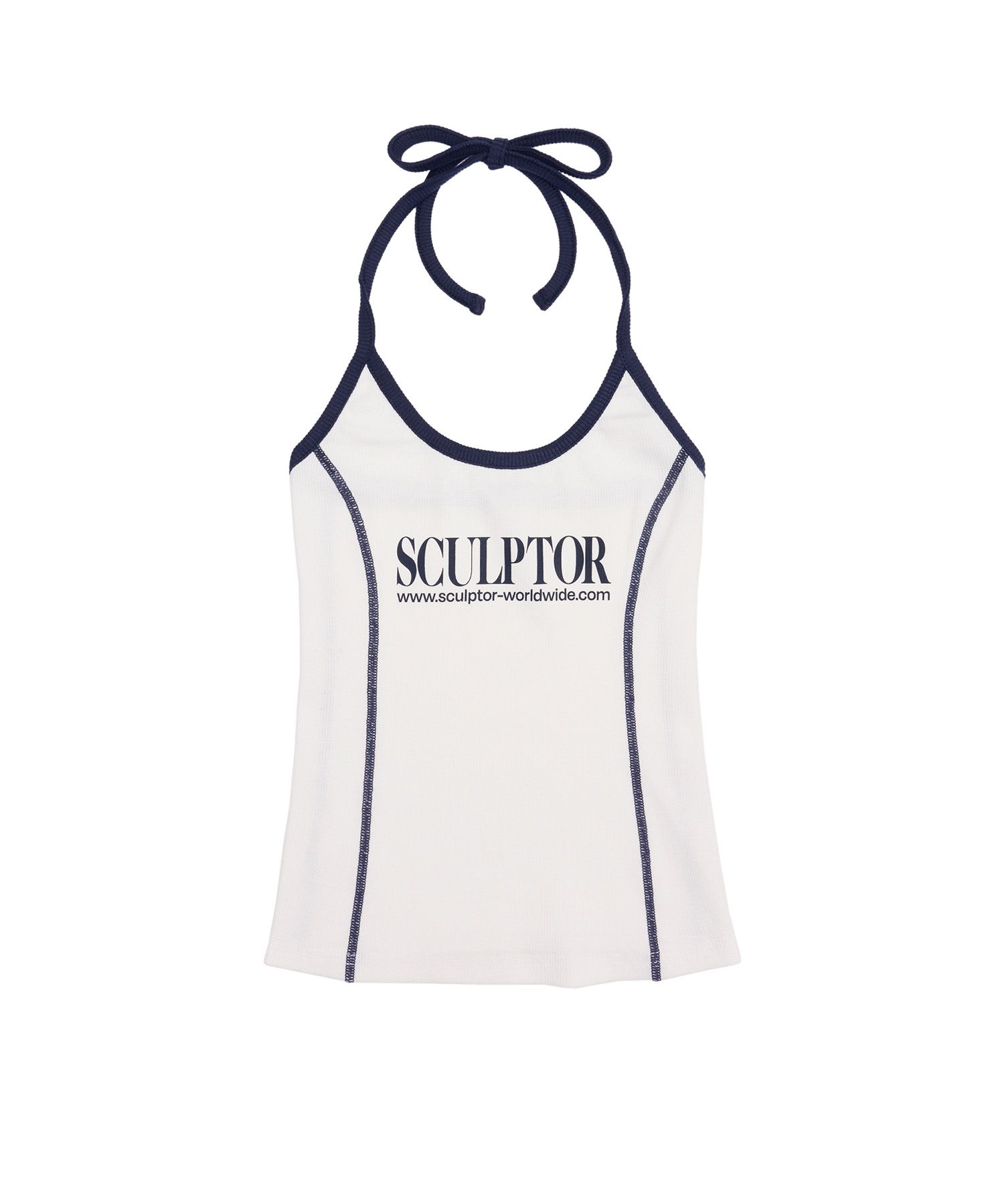 ★SCULPTOR★ Classic Logo Halter Top White SC23S258WH MUSINSA | SCULPTOR Classic Logo Halter Top White