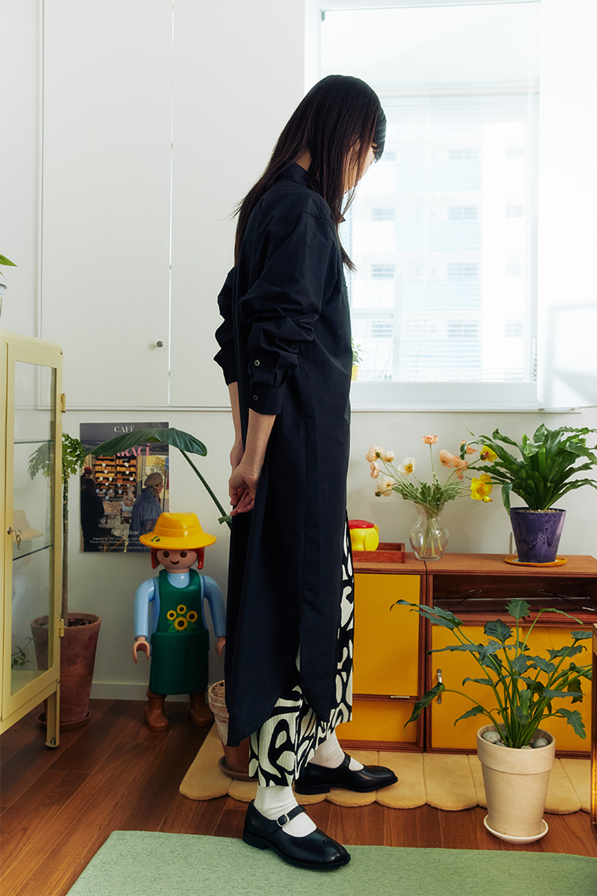 쿠키시(KOOKEESEE) 더블립 셔츠원피스 (블랙)