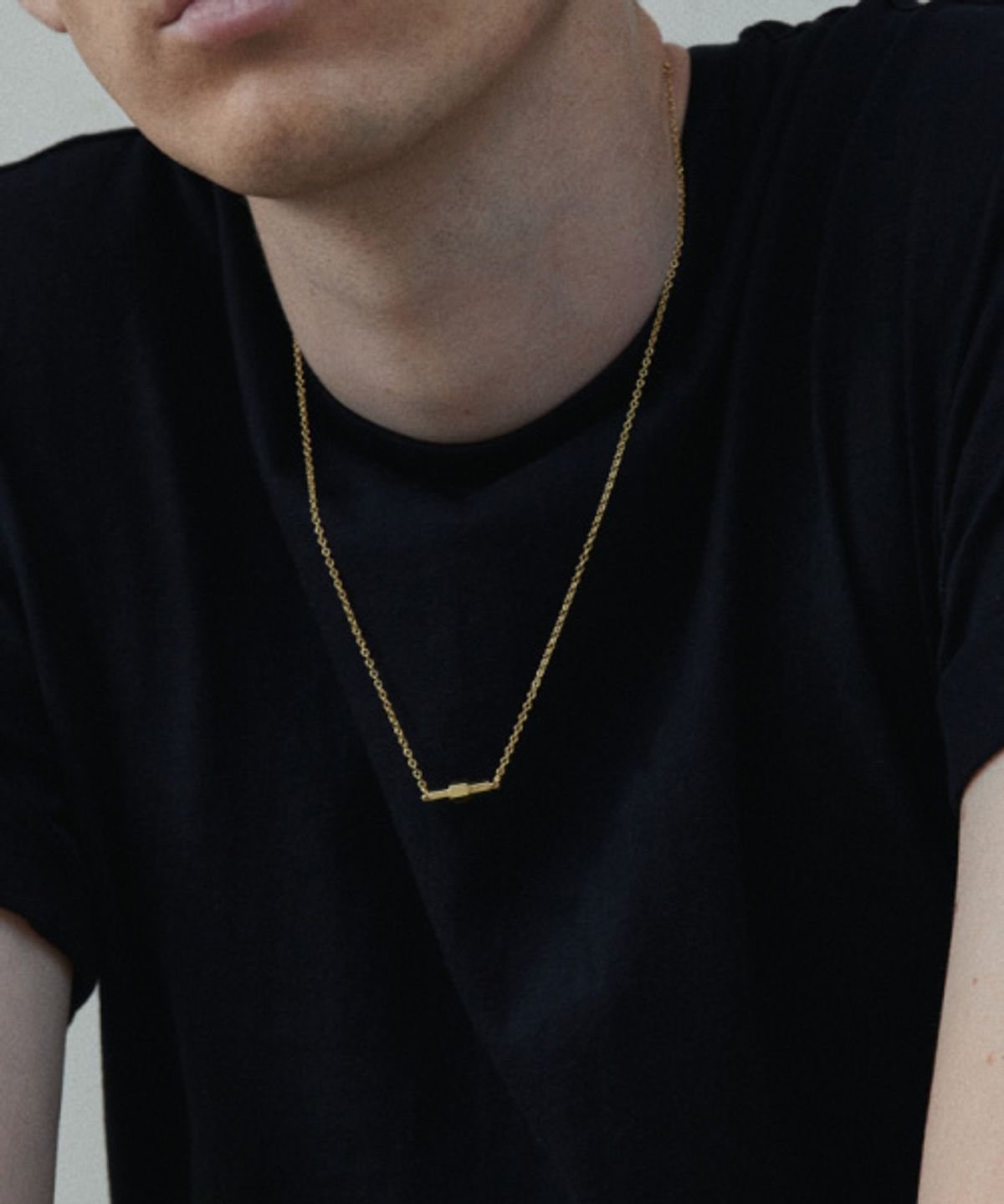 에이지47(AG47) [silver925] stick necklace 01 circle gold