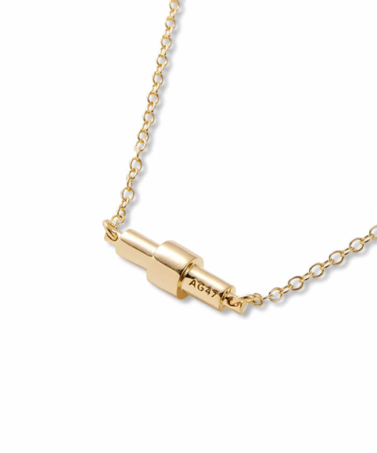 에이지47(AG47) [silver925] stick necklace 01 circle gold