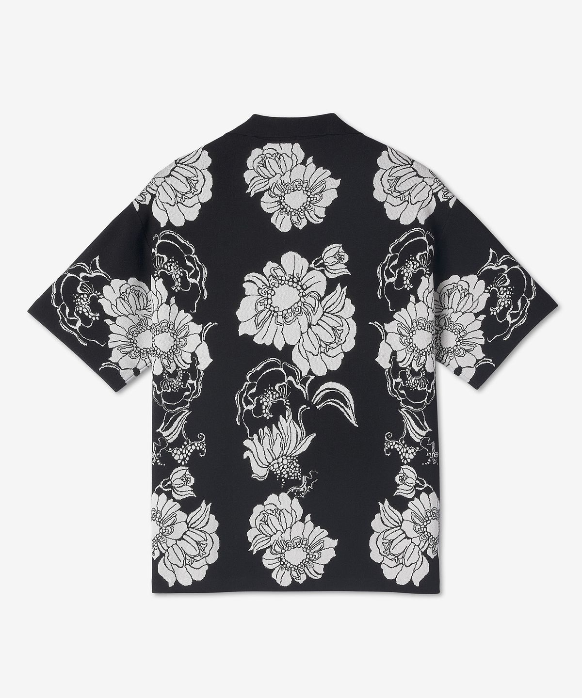 발렌티노(VALENTINO) 비스코스 폴로 셔츠 - 블랙:아이보리 / XV0KP01I8GT7M1
