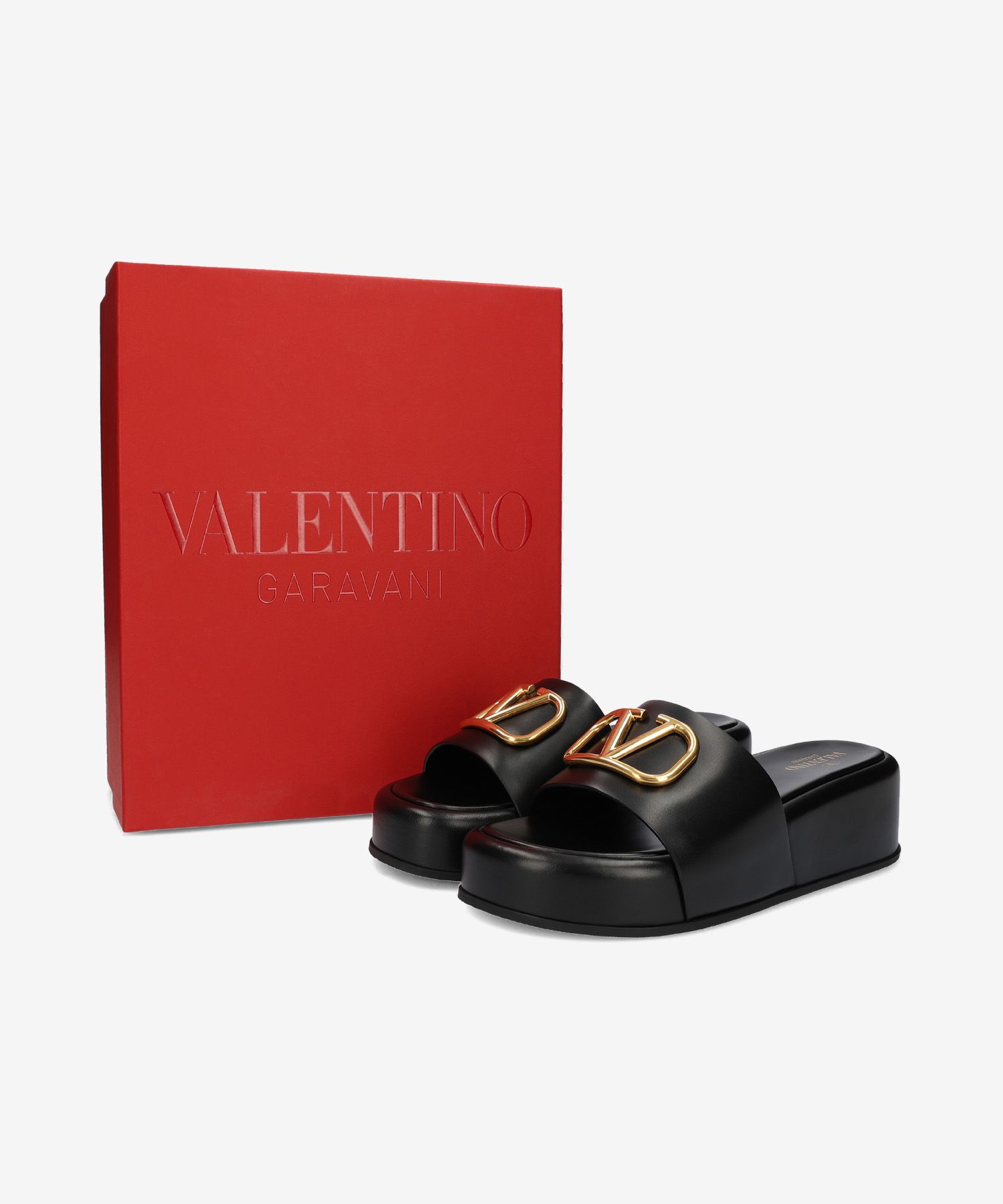 ■VALENTINO■ V Logo Platform Slide Black XW2S0EA8BEK0NO MUSINSA | VALENTINO V Logo Platform Slide - Black