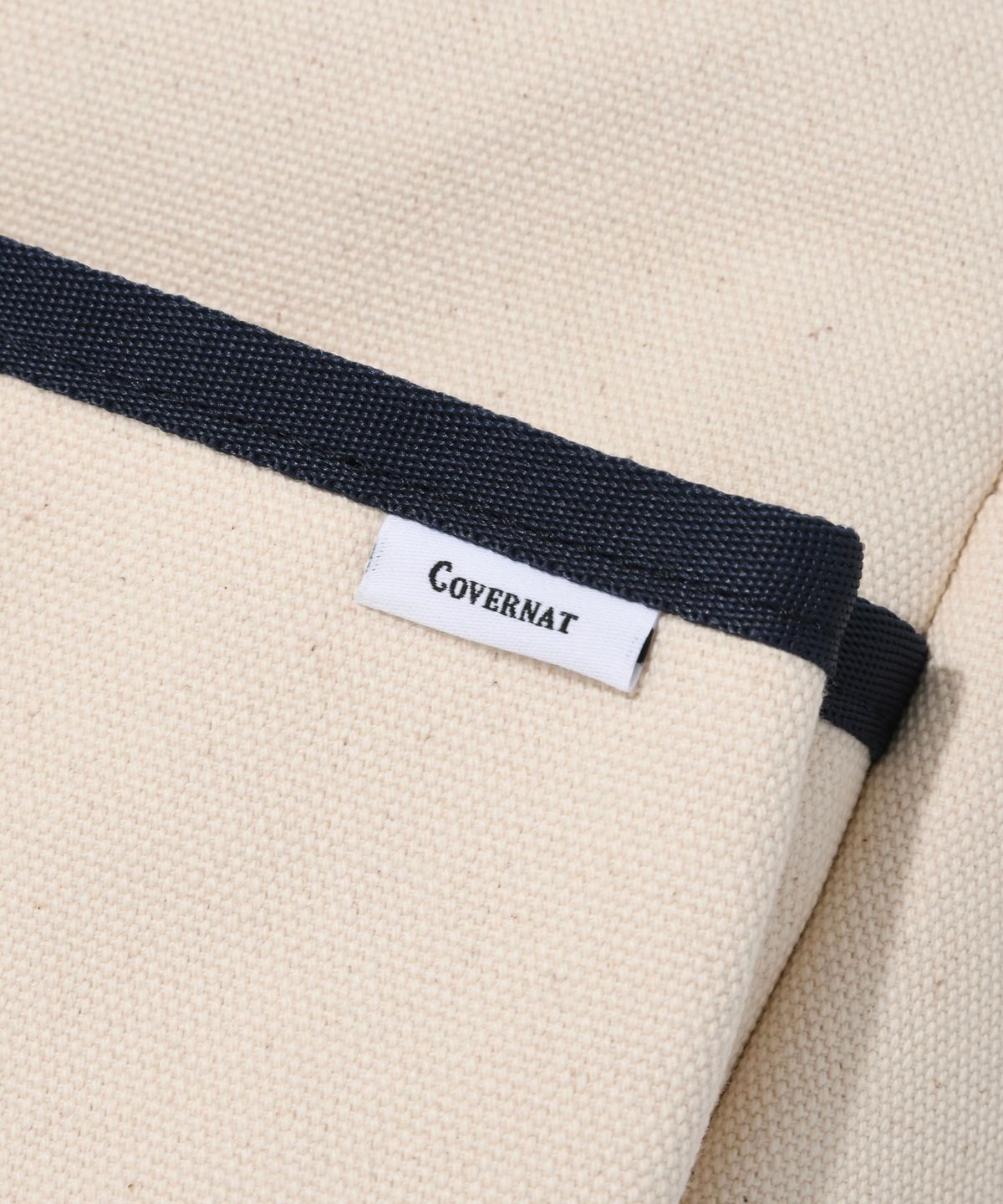 커버낫(COVERNAT) 아치 로고 빅 캔버스 토트백 네이비