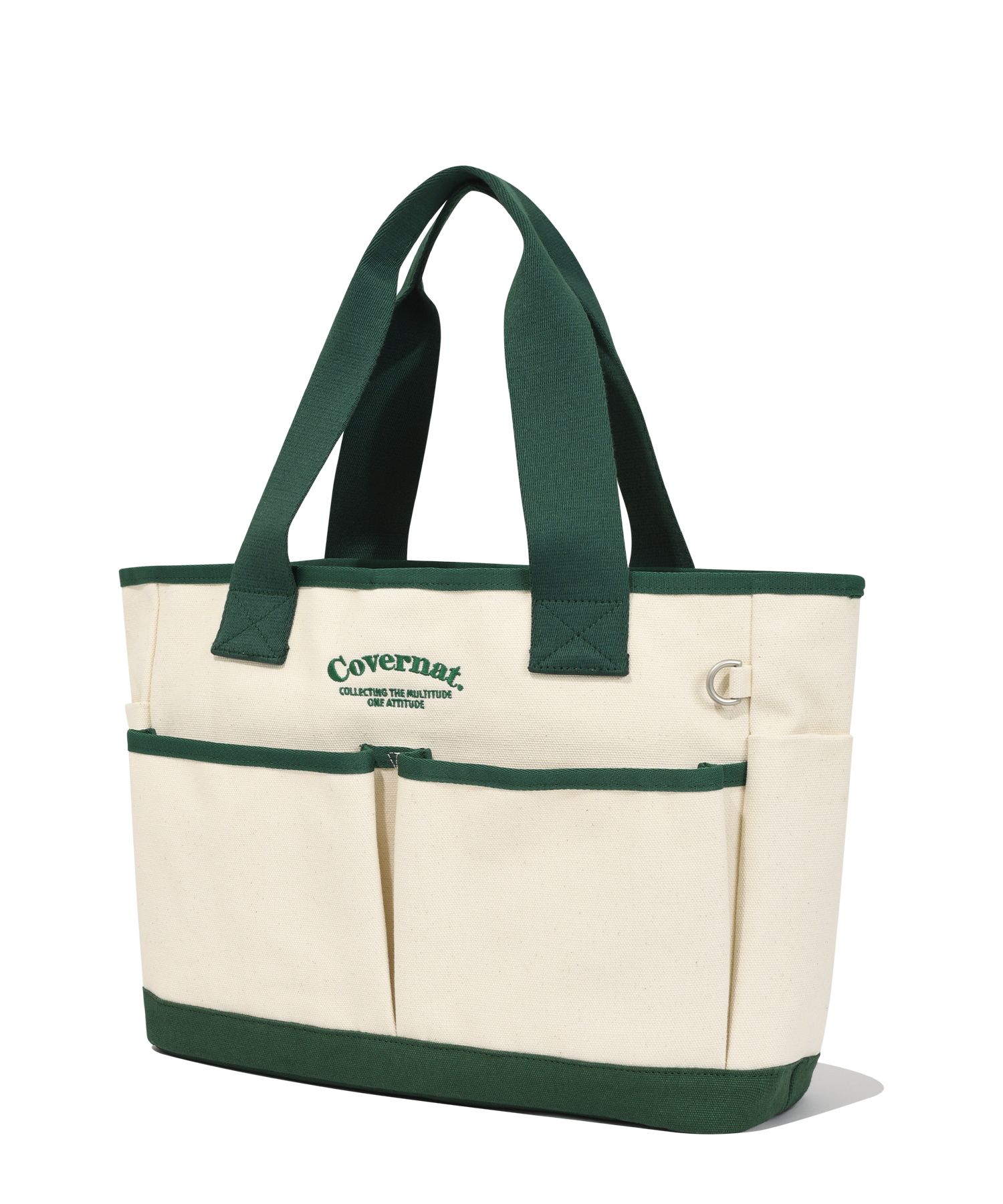 MUSINSA | COVERNAT Arch Logo Big Canvas Tote Bag Green