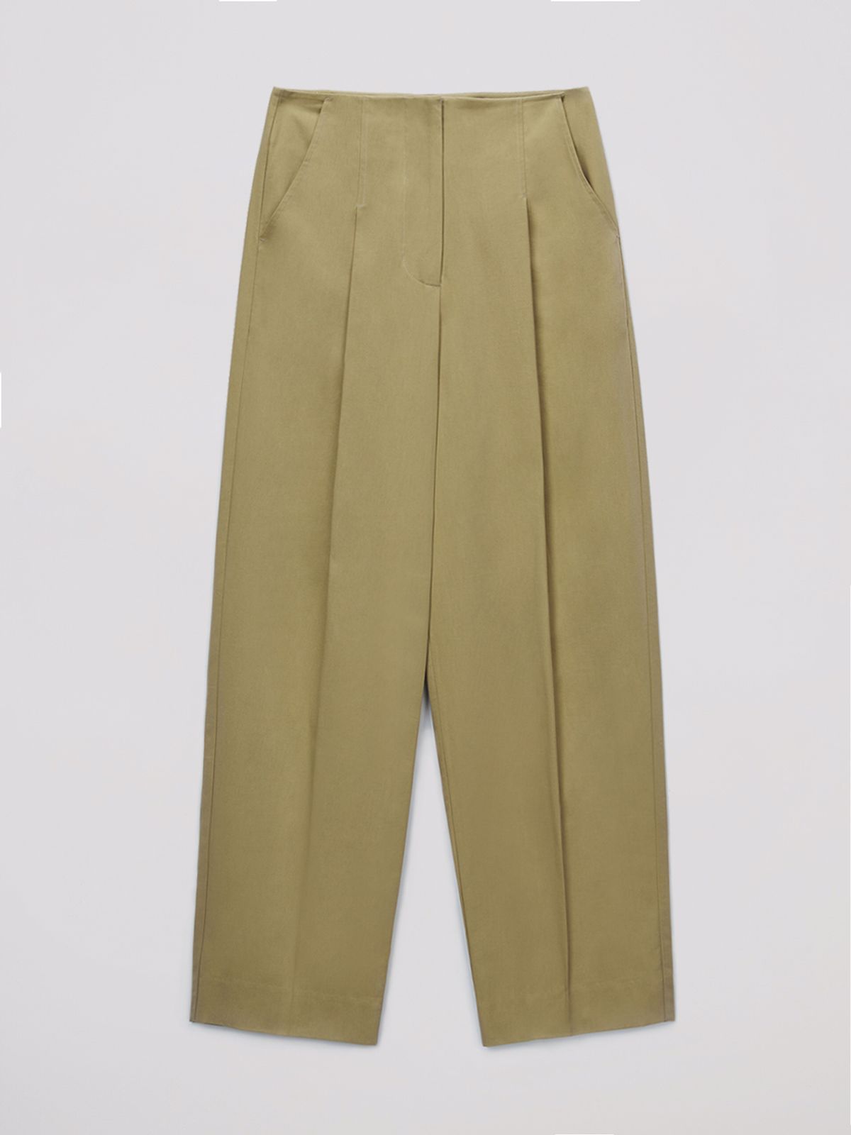 셀리테일즈(CELITAILS) HIGH WAIST TUCK PANTS_OLIVE
