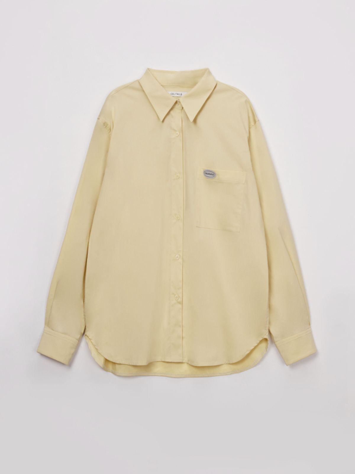 셀리테일즈(CELITAILS) OVERFIT POINT LABEL POCKET SHIRT_YELLOW