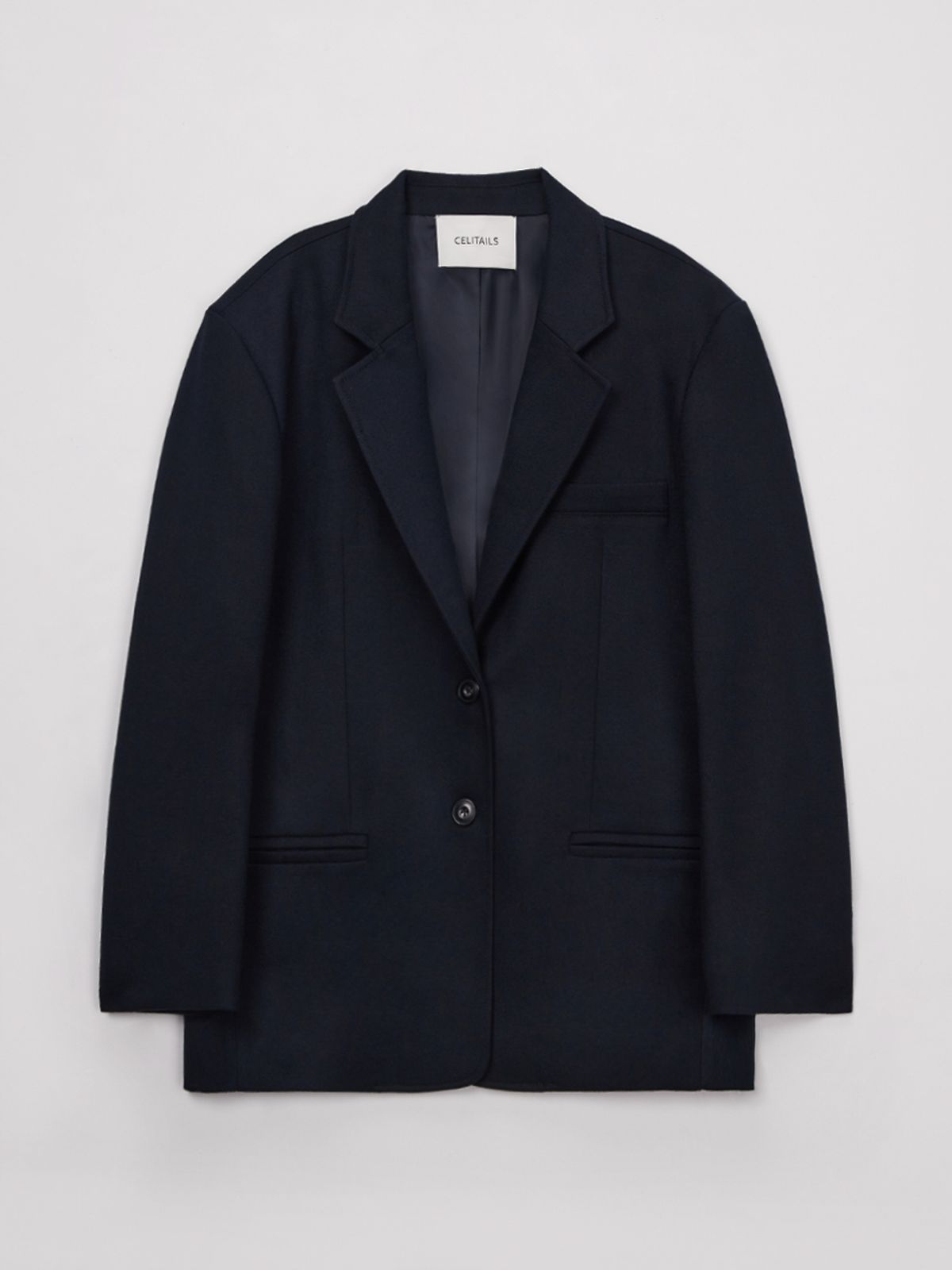 셀리테일즈(CELITAILS) OVERFIT SINGLE JACKET_DARK NAVY