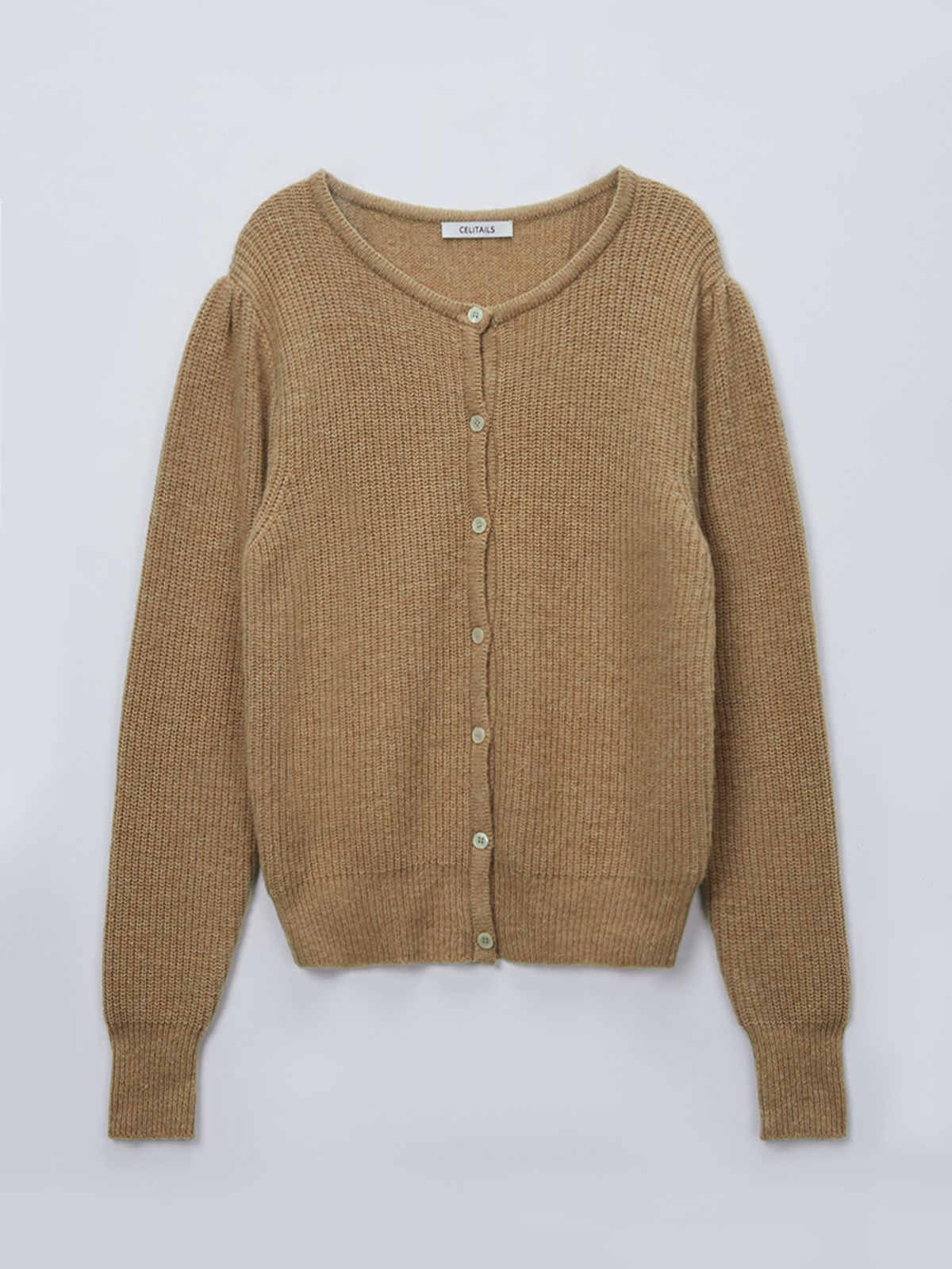 셀리테일즈(CELITAILS) PUFF SHOULDER CARDIGAN_BEIGE