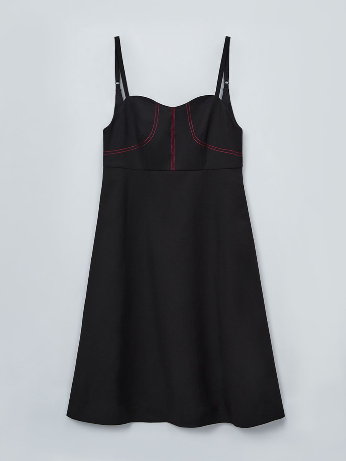 셀리테일즈(CELITAILS) STITCH POINTED SLEEVELESS DRESS_STRONG BLACK