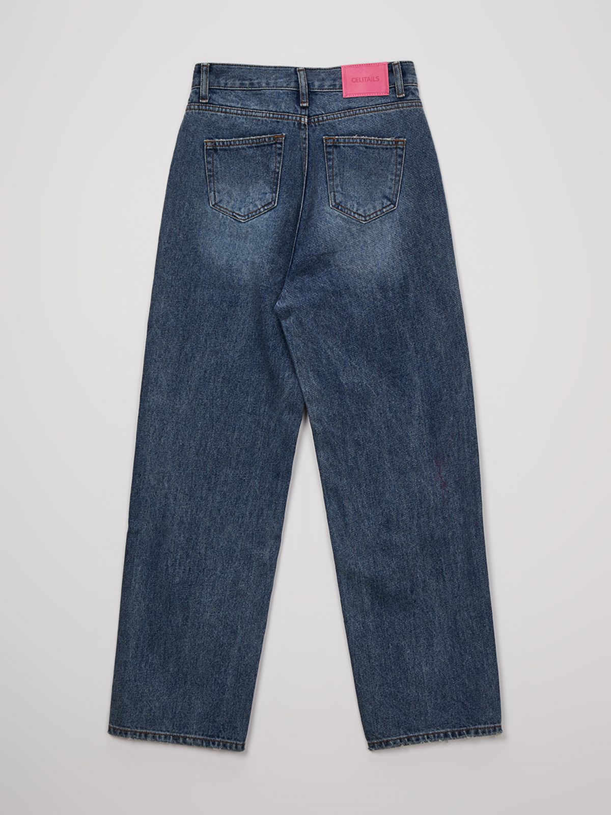 셀리테일즈(CELITAILS) YOKE DETAIL STRAIGHT DENIM PANTS_BLUE