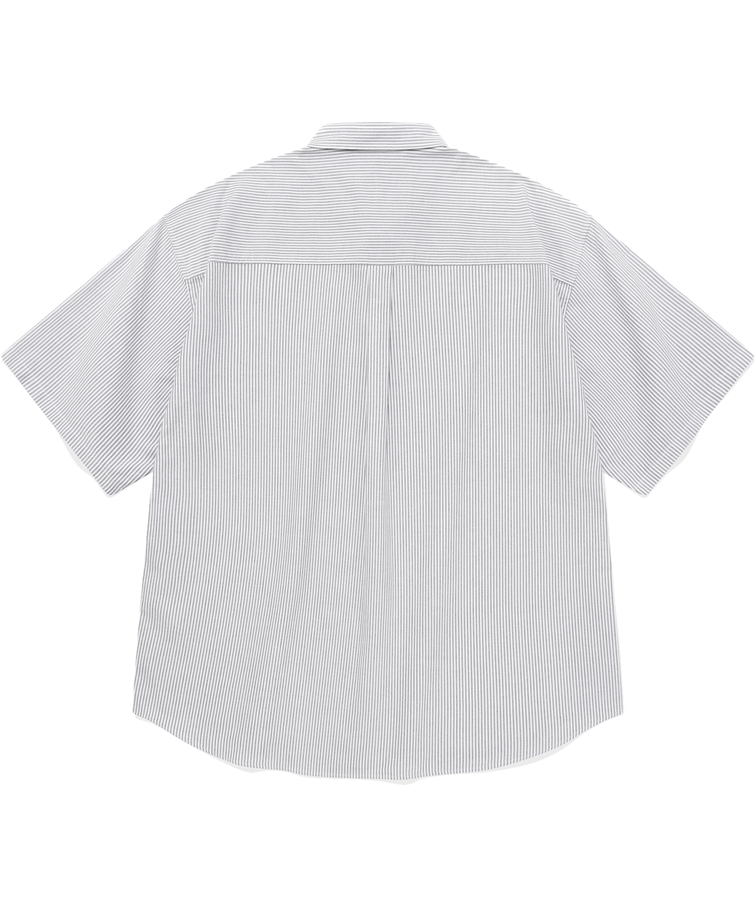 MUSINSA | COVERNAT C Logo Oxford Striped Half Shirt Gray