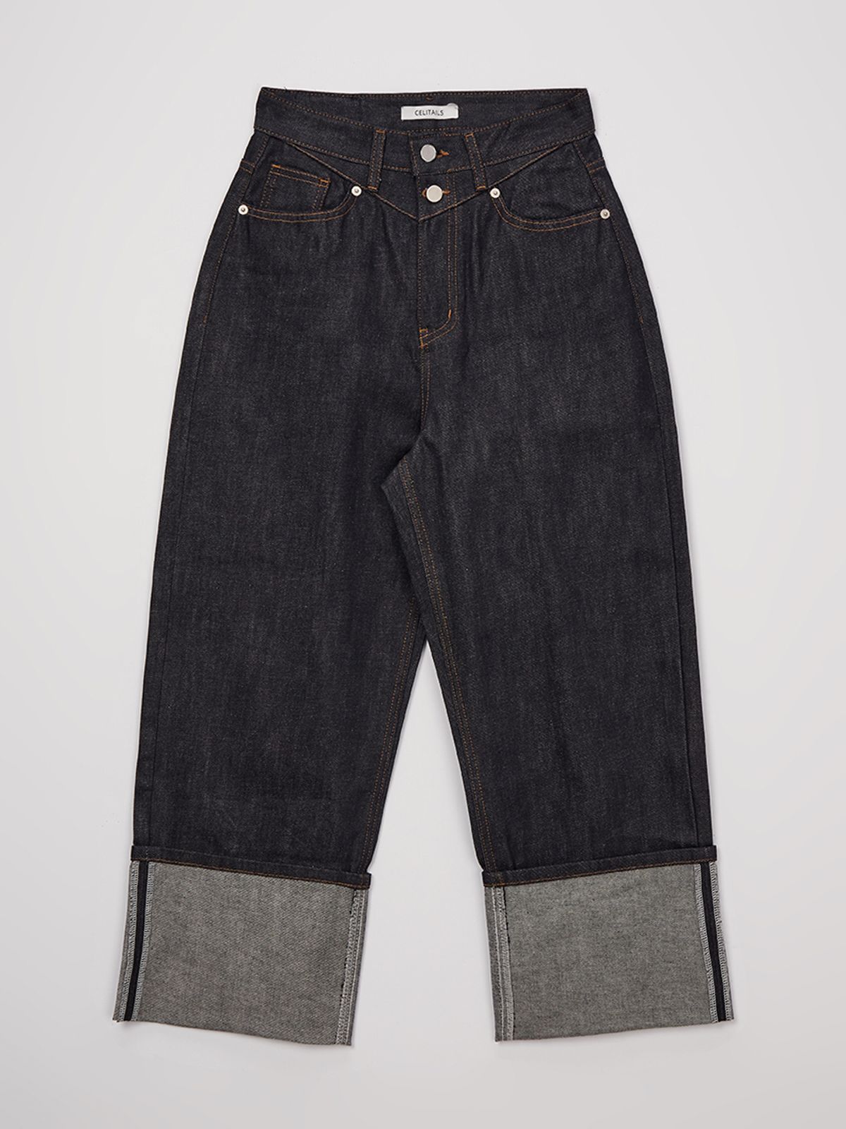 셀리테일즈(CELITAILS) ROLL UP SELVEDGE DENIM PANTS_DARK INDIGO