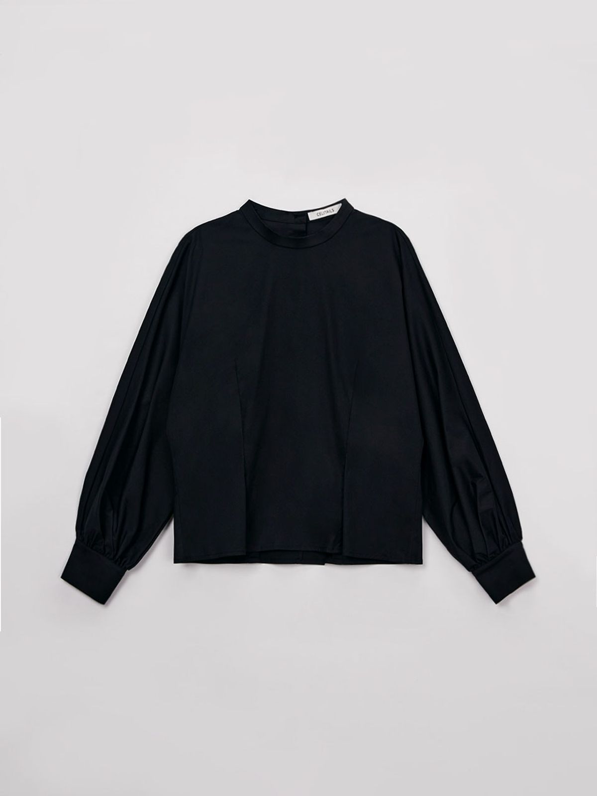 셀리테일즈(CELITAILS) HIGH NECK PUFF BLOUSE_STRONG BLACK
