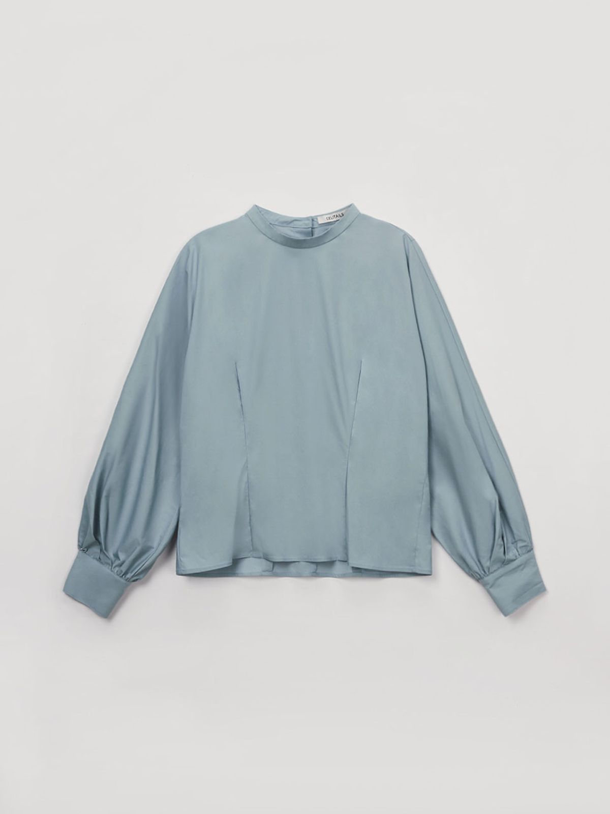 셀리테일즈(CELITAILS) HIGH NECK PUFF BLOUSE_SKY BLUE