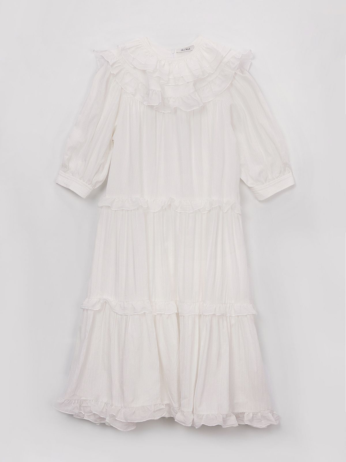 셀리테일즈(CELITAILS) DETACHABLE LACE CAPE DRESS_IVORY