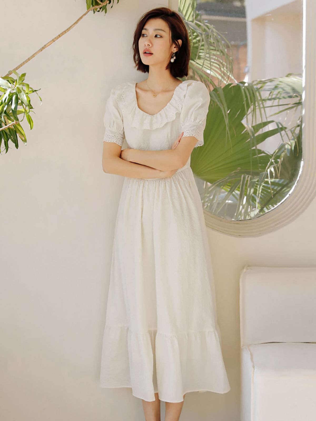 랭썬(LANGSON) LS_Doll bubble sleeve dress