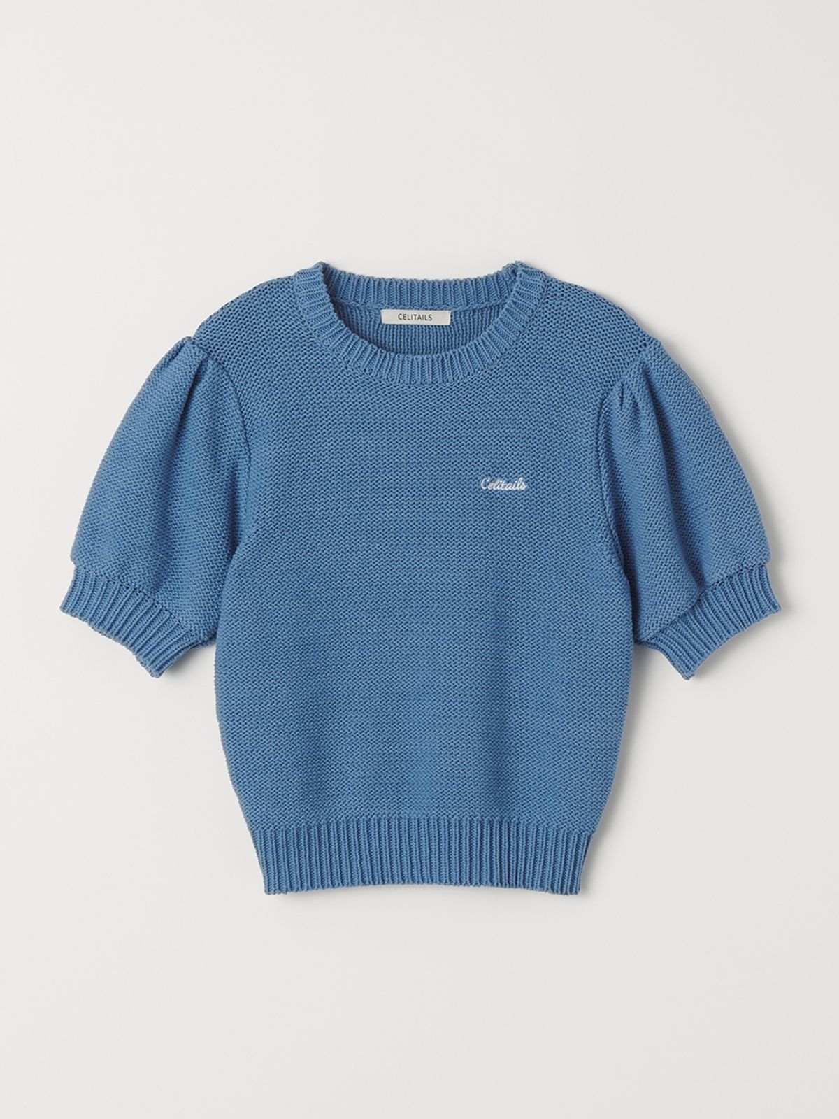 셀리테일즈(CELITAILS) PUFF CROP KNIT_BLUE