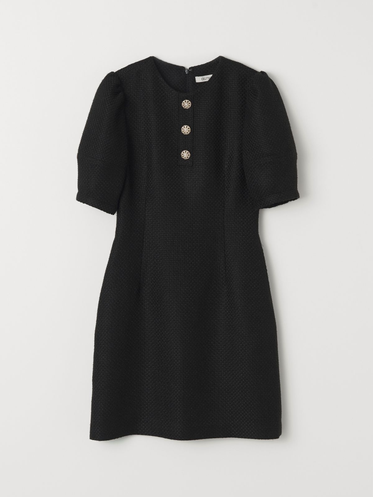 셀리테일즈(CELITAILS) PUFF TWEED DRESS_STRONG BLACK