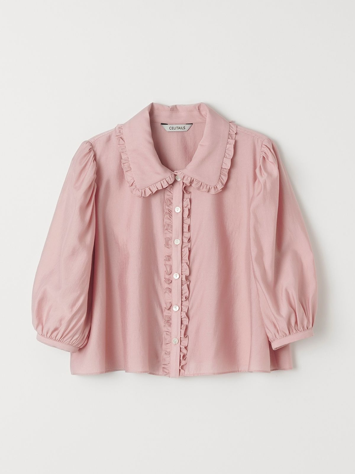 셀리테일즈(CELITAILS) FRILL CROP BLOUSE_PINK