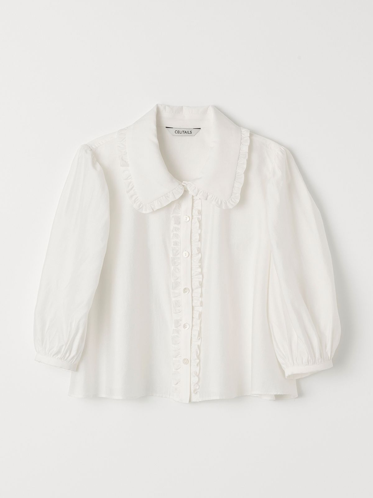 셀리테일즈(CELITAILS) FRILL CROP BLOUSE_IVORY
