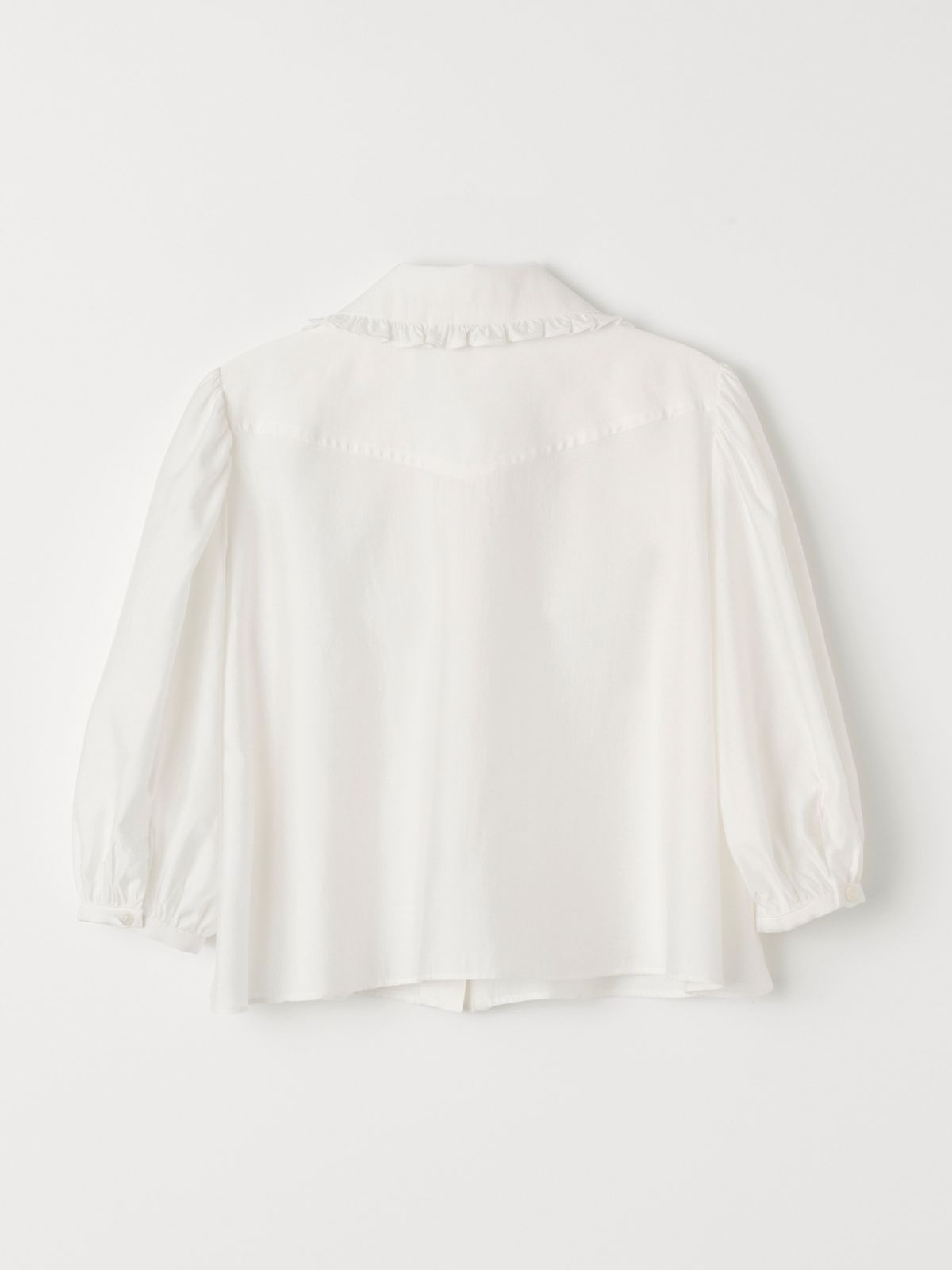 셀리테일즈(CELITAILS) FRILL CROP BLOUSE_IVORY