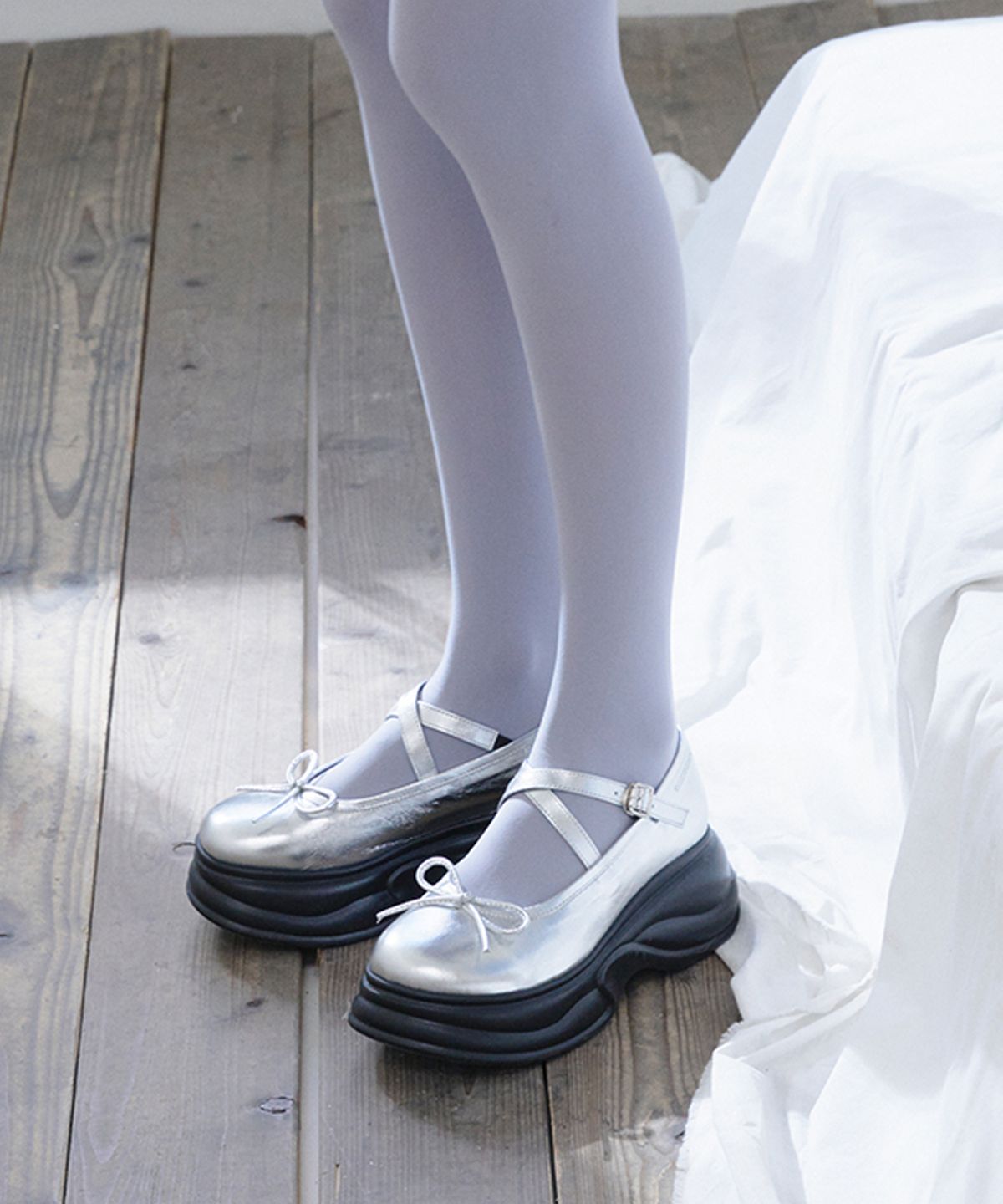 쓰리투에이티(THREE TO EIGHTY) STRAP MARY JANE PLATFORM (SILVER)