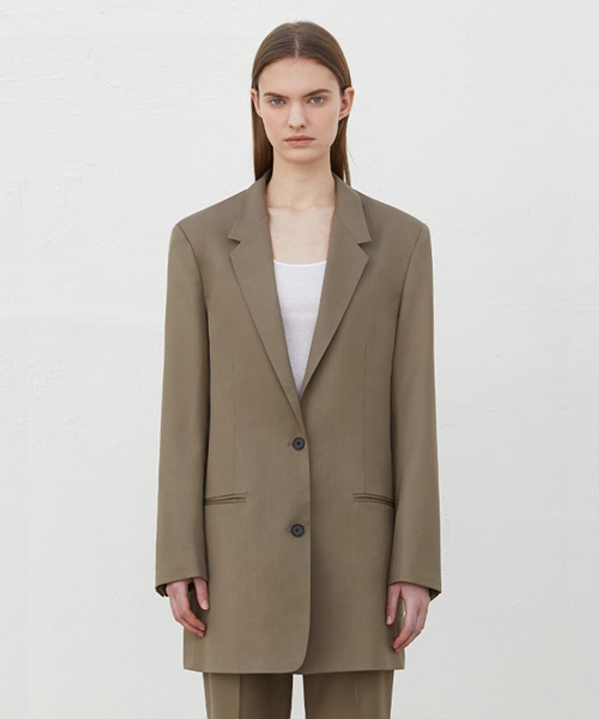 리디피(RIDIFI) SINGLE BUTTON POINT JACKET_BEIGE