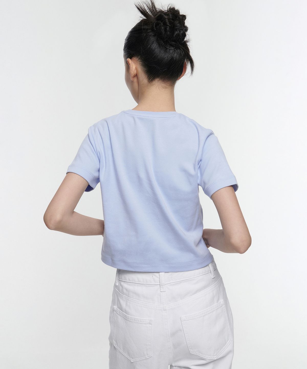 무신사 스탠다드 우먼(MUSINSA STANDARD WOMAN) 우먼즈 크루 넥 크롭 티셔츠 [세레니티 블루]