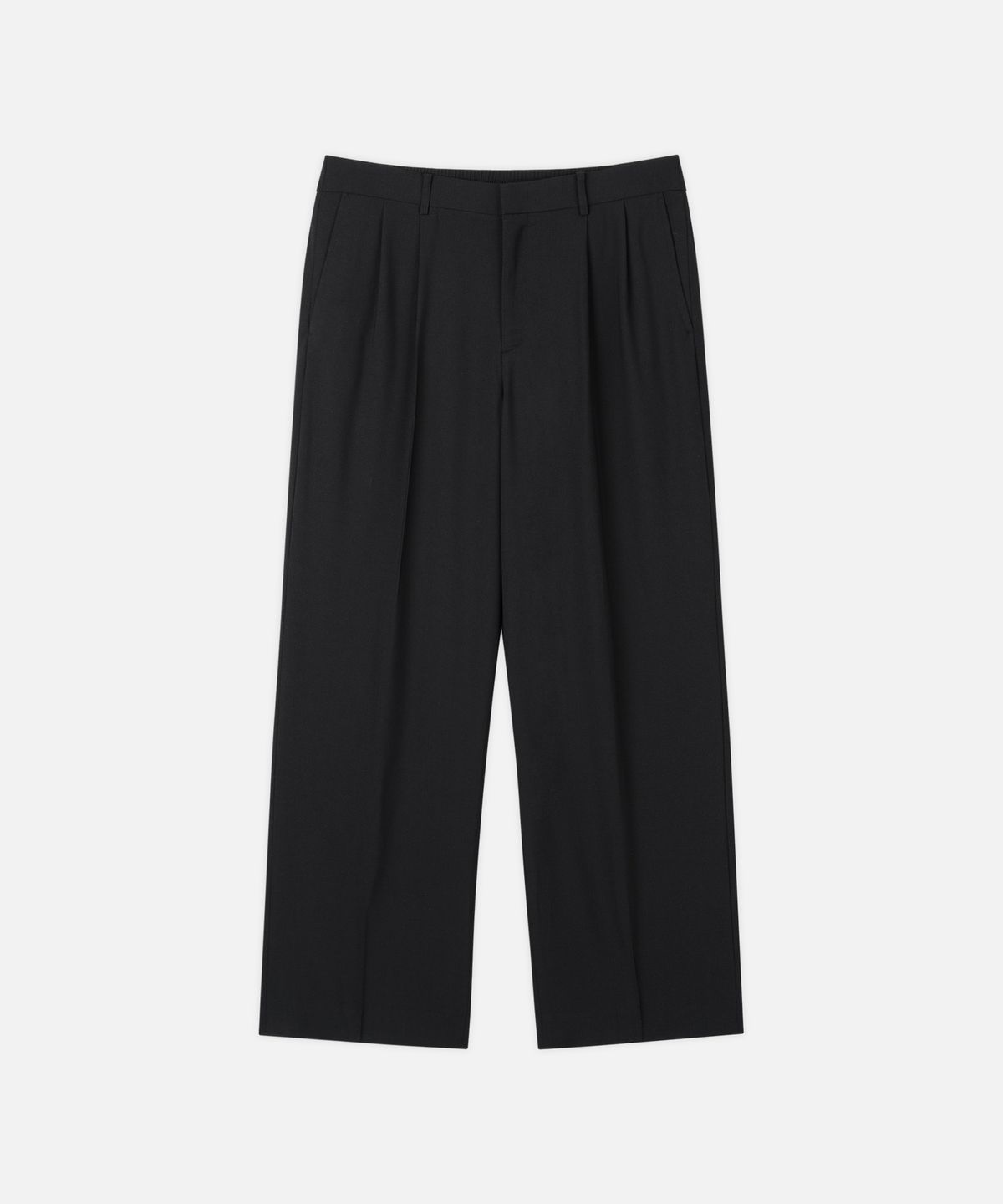 드로우핏(DRAW FIT) 투턱 밴딩 와이드 린넨 슬랙스 [BLACK]
