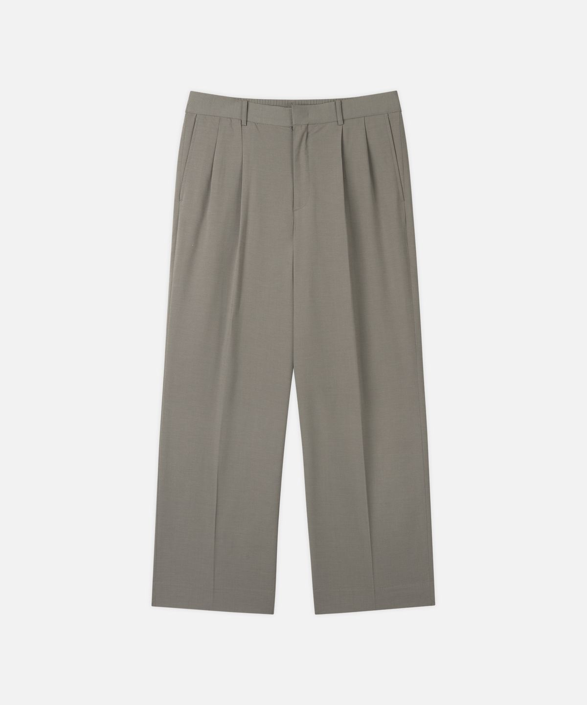 드로우핏(DRAW FIT) 투턱 밴딩 와이드 린넨 슬랙스 [L.KHAKI]